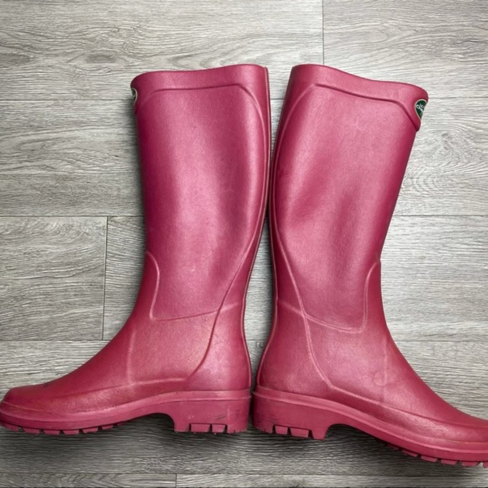 LE CHAMEAU Iris Rose Lined Rubber Boots 39 - Picture 6 of 12